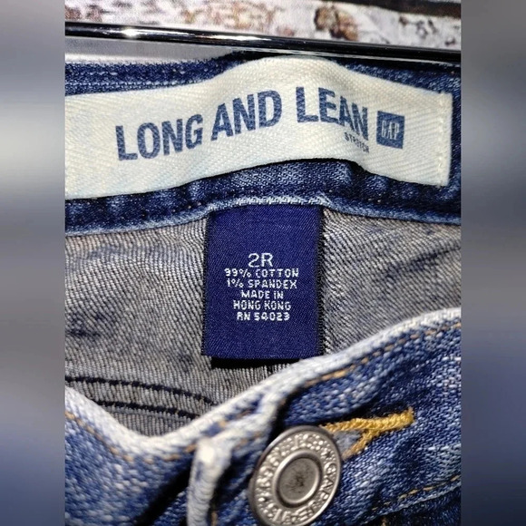 Gap Denim Jeans Medium Blue Y2K 2002 size 2R Long Lean Pockets Flare - Picture 5 of 7
